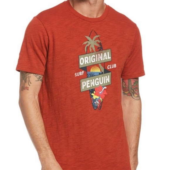 Munsingwear Penguin Original Surf Club Red Rouge Surfboard Men's New Large L